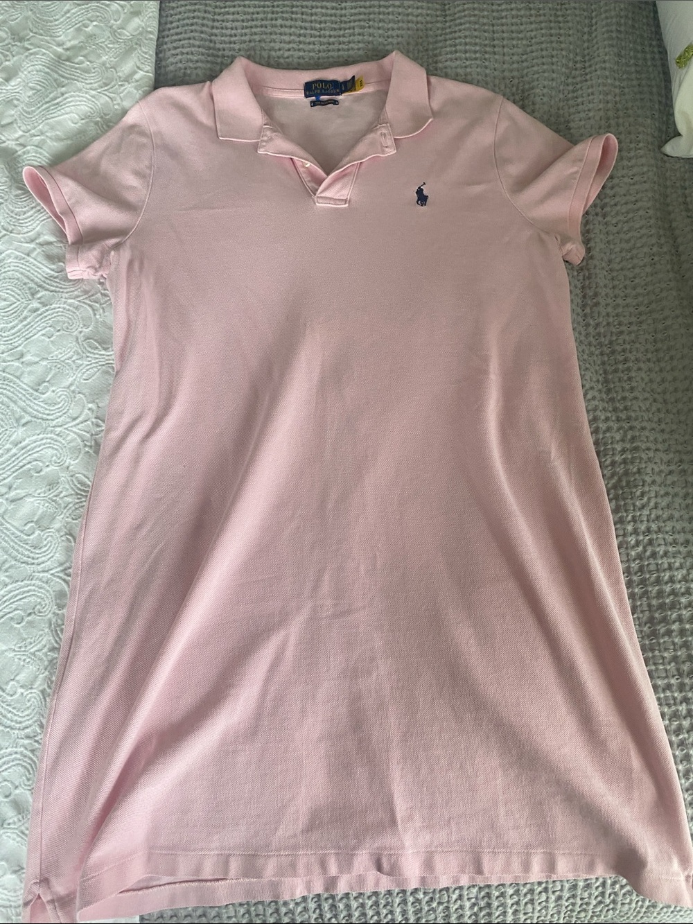 Ralph Lauren Light Pink Polo Dress with Navy Pony